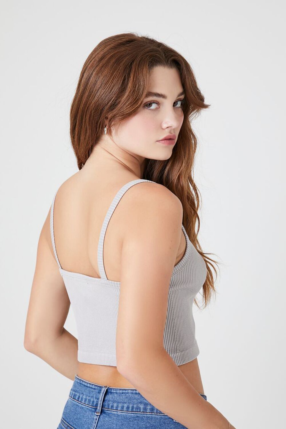 GREY Seamless Mineral Wash Cropped Cami, image 3