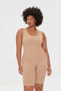 WALNUT Plus Size Fitted Tank Romper, image 1