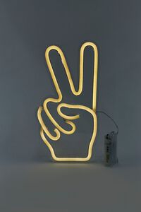 WHITE/MULTI LED Peace Sign Light, image 1