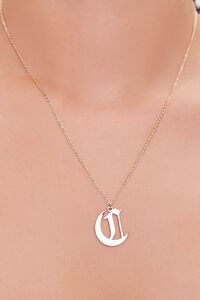 GOLD/C Initial Pendant Chain Necklace, image 1