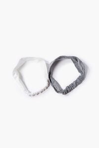 WHITE/HEATHER GREY Soft Headwrap Set, image 1