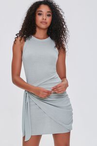 SAGE Ribbed Knit Tie-Front Tank Dress, image 2