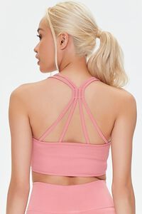 DUSTY PINK Seamless Caged-Back Sports Bra, image 3