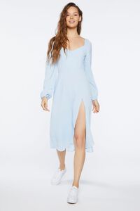 LIGHT BLUE Peasant-Sleeve Sweetheart Dress, image 1