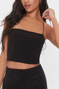 BLACK Fitted Cropped Cami, image 5