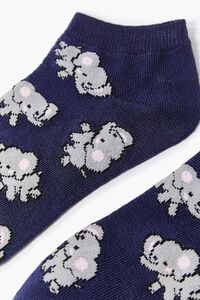 NAVY/MULTI Elephant Print Ankle Socks, image 3