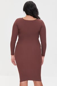 BROWN Plus Size Cutout Sweater Dress, image 3