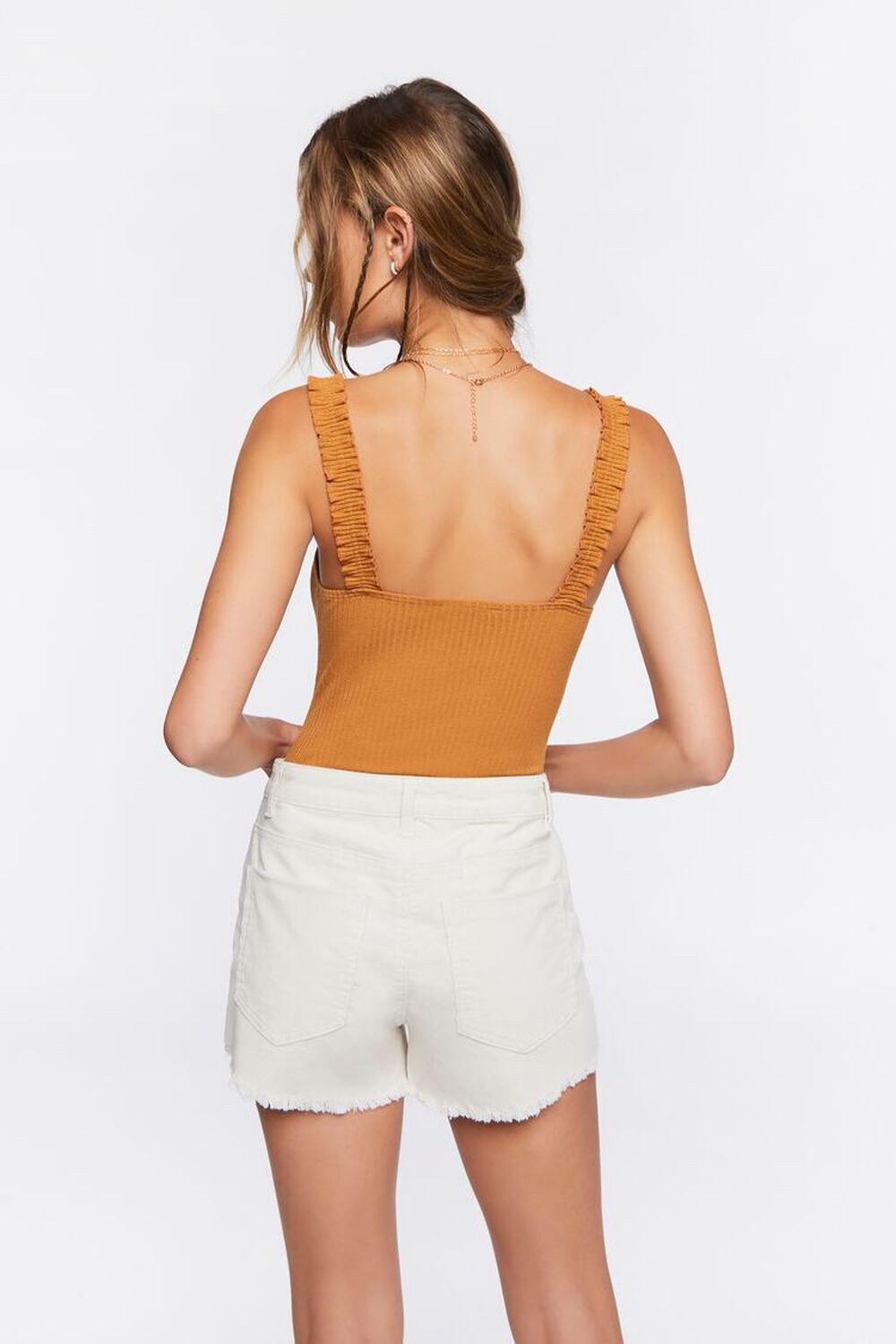 MAPLE Ruched-Strap Ribbed Bodysuit, image 3