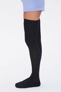 BLACK Shadow-Striped Thigh-High Socks, image 2