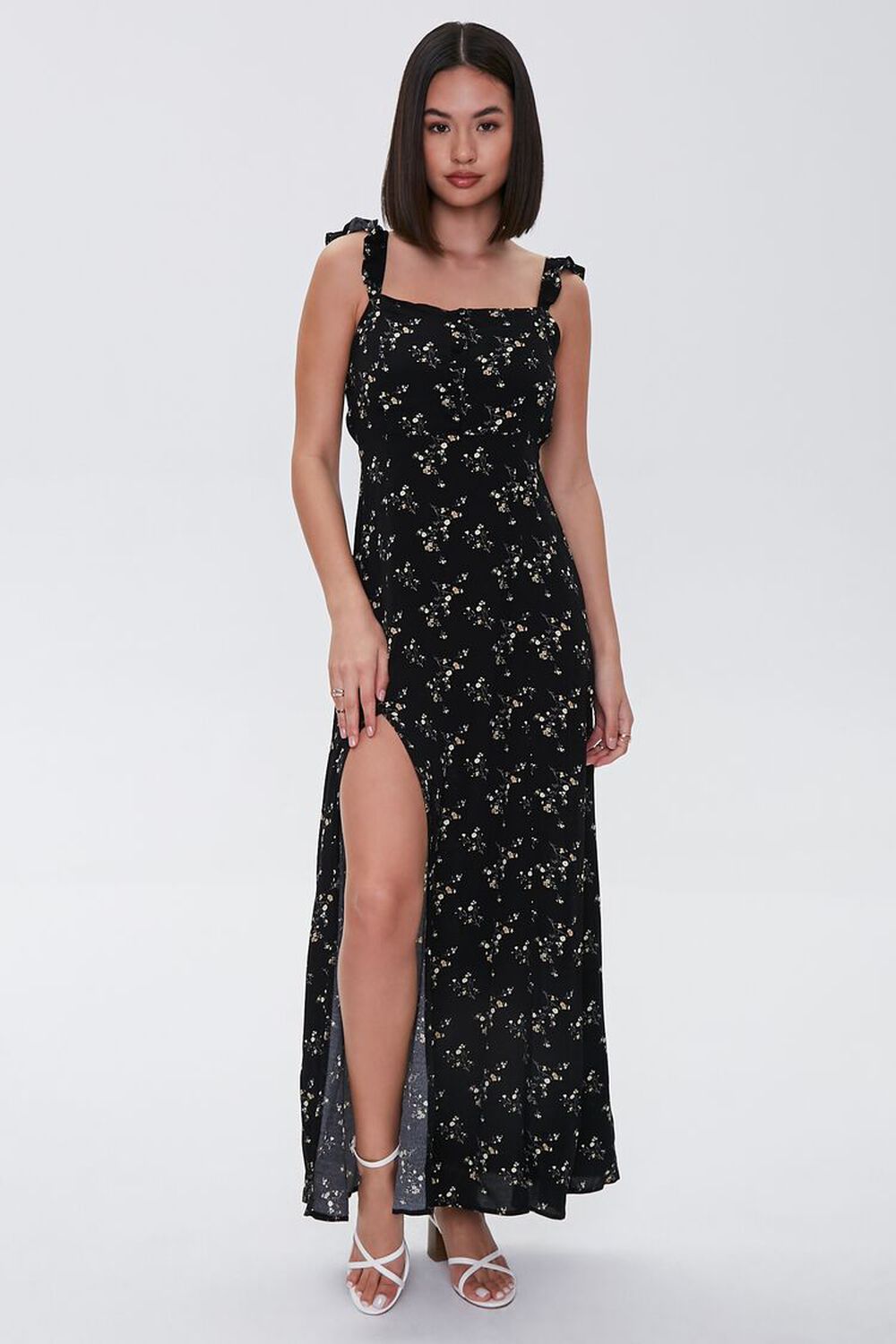 BLACK/MULTI Floral Maxi Dress, image 1