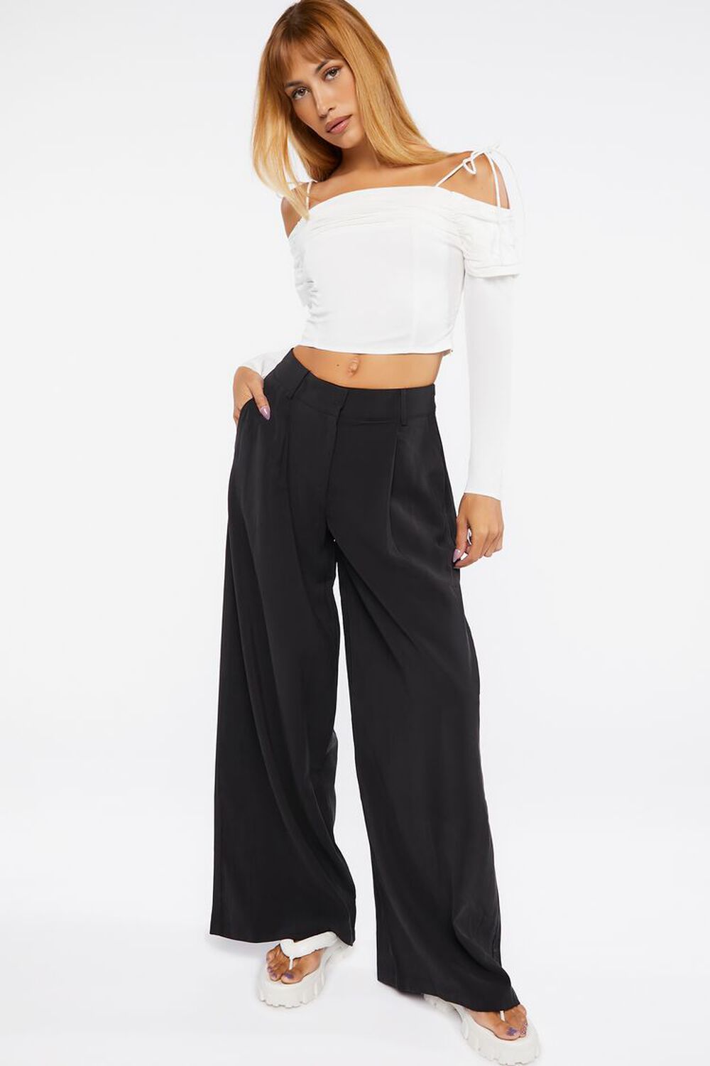 High-Rise Wide-Leg Trousers, image 1