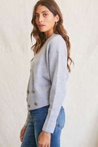 HEATHER GREY Recycled Double-Breasted Cardigan Sweater, image 2