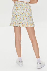 AQUA/MULTI Floral Print Mini Skirt, image 4