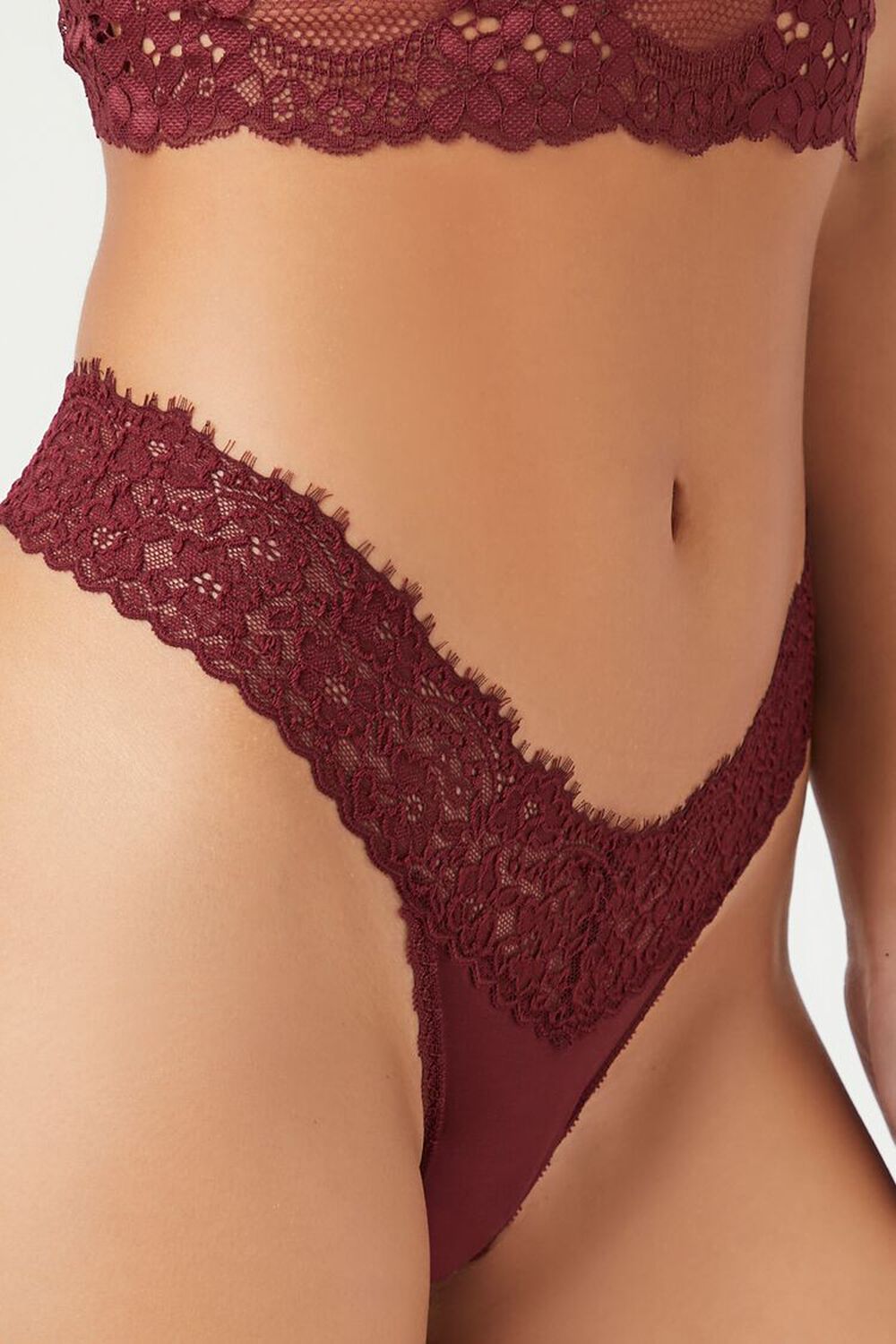 Lace-Trim Thong Panties