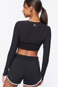 BLACK Active Seamless Super Cropped Top, image 3