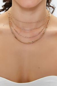 GOLD Upcycled Layered Chain Necklace, image 1