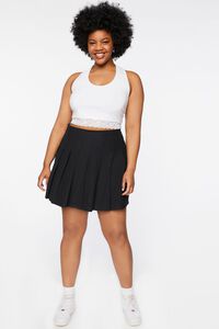 BLACK Plus Size Mini Tennis Skirt, image 5