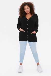 BLACK Plus Size Cardigan Sweater, image 5