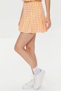 MARIGOLD/PINK Mixed Plaid Mini Skirt, image 3