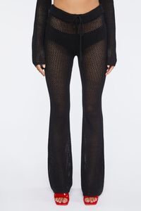 BLACK Crochet Swim Cover-Up Flare Pants, image 2