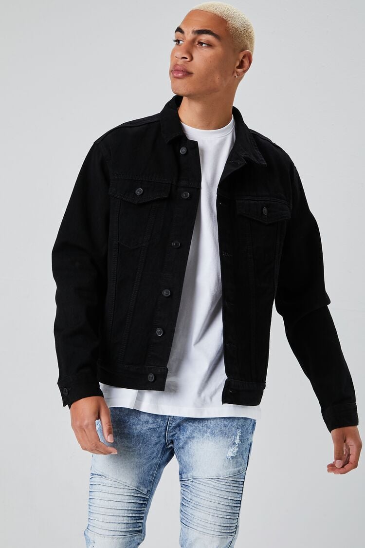 Men’s Premium Faded Denim Jacket Cotton Jean Button Up Slim Fit Winter Jacket 