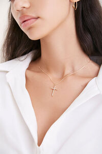 GOLD Upcycled Cross Necklace, image 1