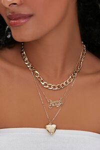 Angel & Heart Pendant Necklace Set, image 1