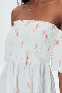 CREAM/MULTI Floral Off-the-Shoulder Mini Dress, image 5