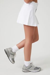 WHITE Frayed Pleated Mini Skirt, image 3