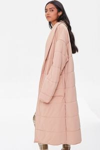TAUPE Quilted Open-Front Duster Coat, image 2