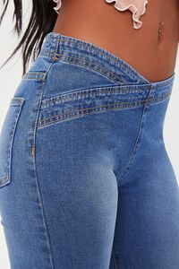 MEDIUM DENIM Crisscross Low-Rise Bootcut Jeans, image 6
