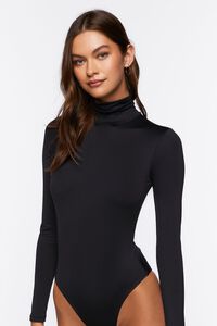 BLACK Long-Sleeve Turtleneck Bodysuit, image 5