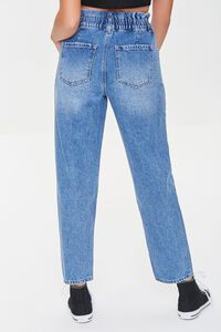 MEDIUM DENIM Paperbag Straight-Leg Jeans, image 4