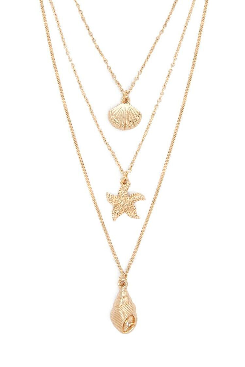 Seashell & Starfish Pendant Necklace Set, image 1