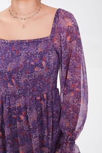 PURPLE/MULTI Floral Print Mini Dress, image 5