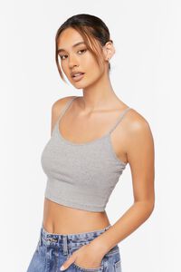 HEATHER GREY Cotton-Blend Cropped Cami, image 2