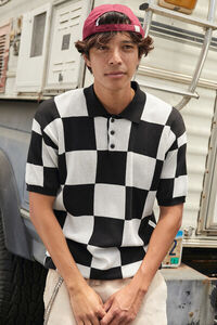 BLACK/WHITE Checkered Polo Shirt, image 6