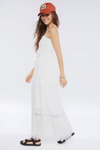 WHITE Belted Lace-Trim Cami Maxi Dress, image 2