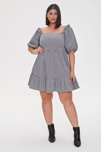 Plus Size Gingham Balloon-Sleeve Dress, image 4