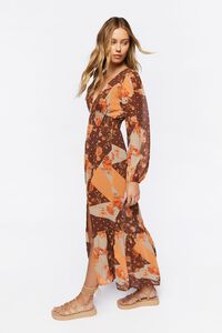 BROWN/MULTI Patchwork Print Maxi Dress, image 2
