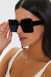 BLACK/BLACK Tinted Square Sunglasses, image 2