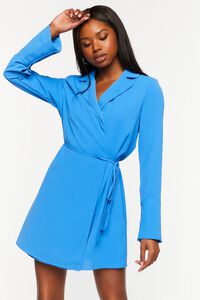ROYAL BLUE  Surplice Mini Wrap Dress, image 4