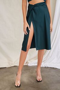 HUNTER GREEN Twisted Slit Skirt, image 2