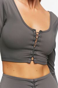 Active Lace-Up Long-Sleeve Crop Top, image 5