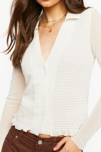 VANILLA Smocked Long-Sleeve Ruffled Shirt, image 5