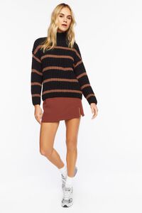 BLACK/BROWN Chunky Striped Turtleneck Sweater, image 4