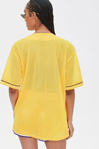 YELLOW/MULTI Lakers Graphic Buttoned Mesh Top, image 3