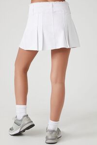 WHITE Frayed Pleated Mini Skirt, image 4