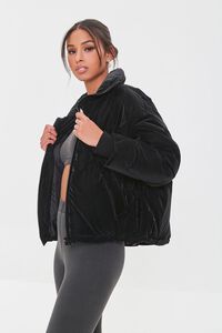 BLACK Zip-Up Puffer Jacket, image 2