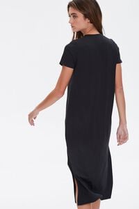 BLACK Midi T-Shirt Dress, image 3